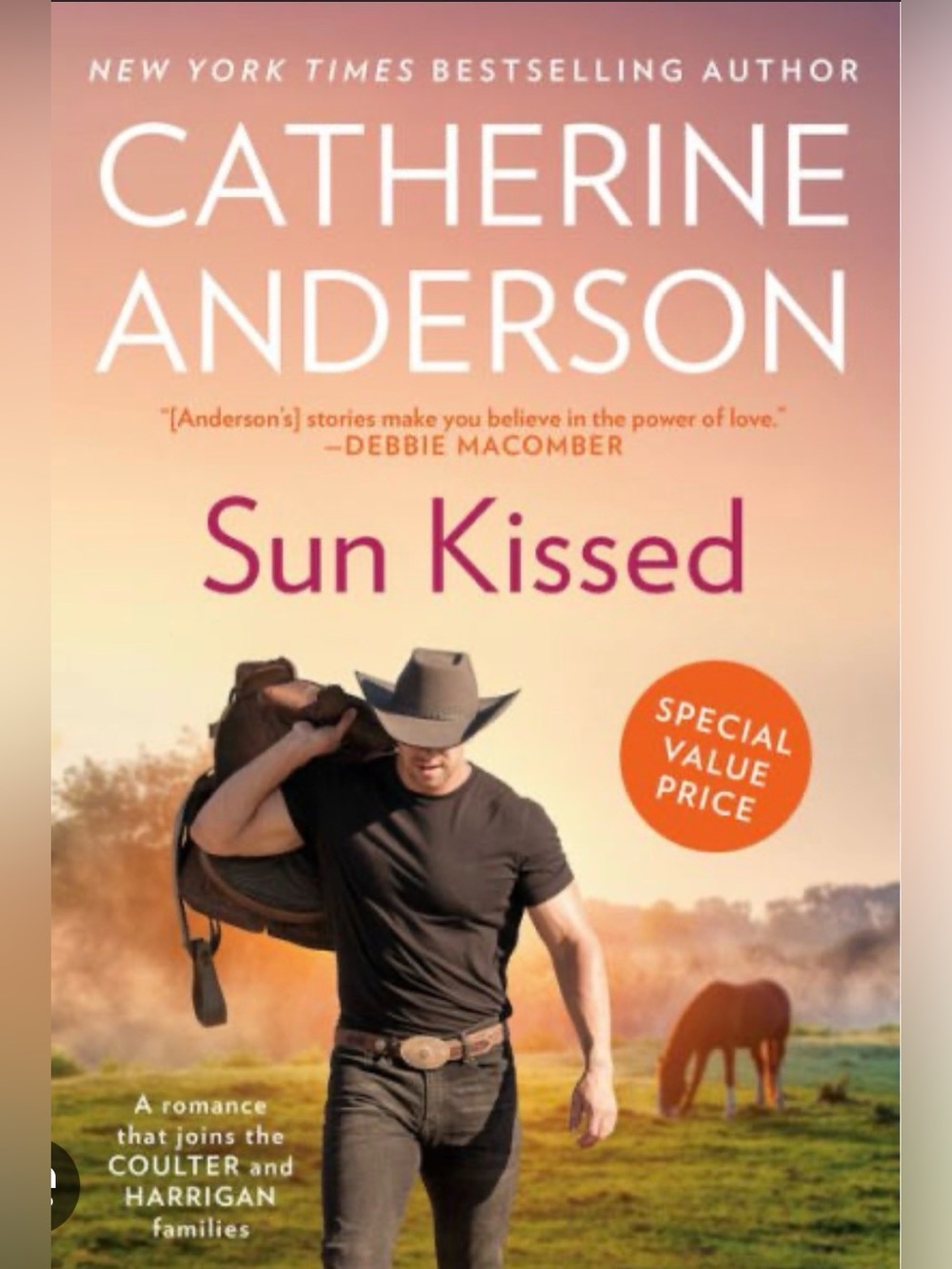 Catherine Anderson "Sun Kissed" Paperback - Pink & Peach Cover